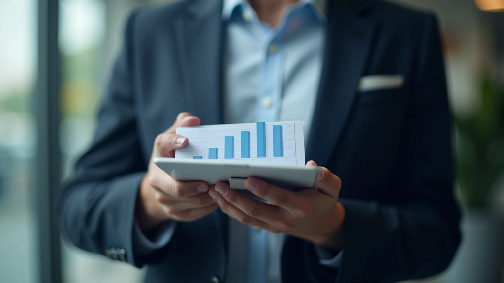 Business owner reviewing cost breakdown chart and budget analysis on tablet device
