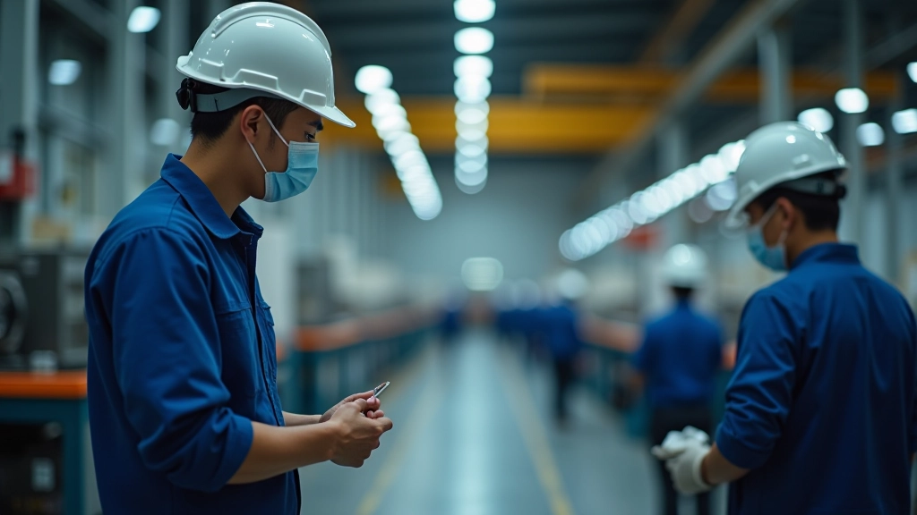 Production facility with machinery and quality control monitoring systems in operation