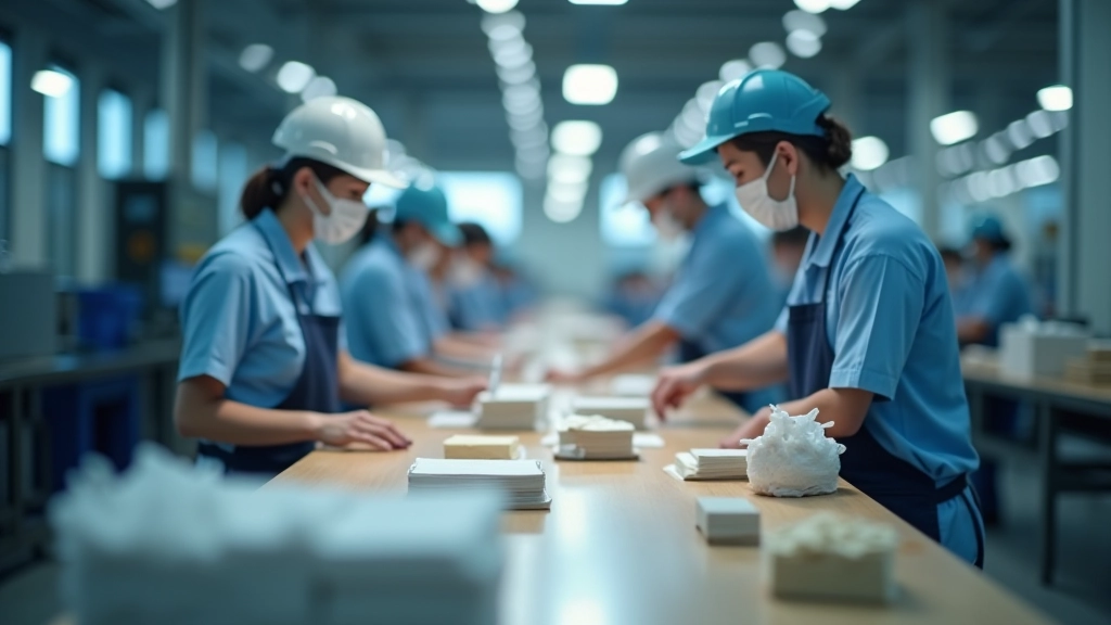 Detailed view of lean manufacturing workflow with minimal waste and efficient material flow in production area